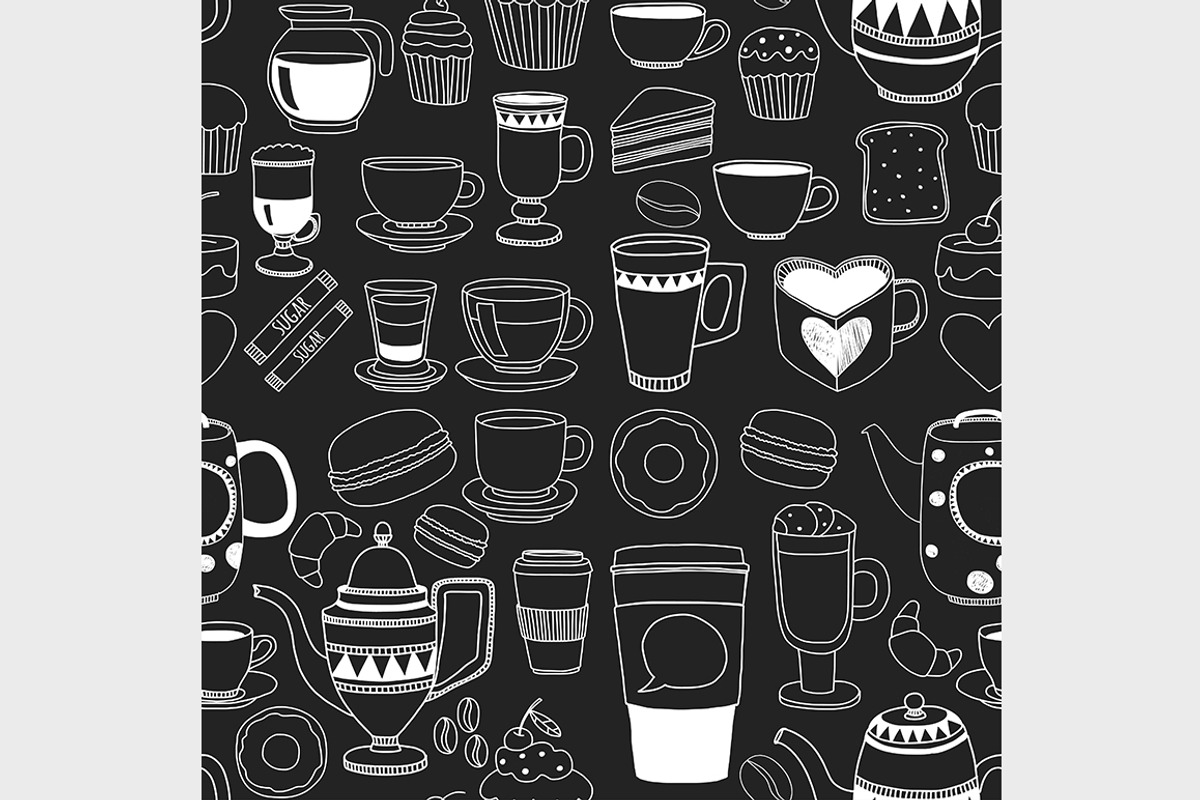 7 vector templates (jpg+eps) Coffee, a Pattern Graphic by Art Loft (Photo 8 of 8)