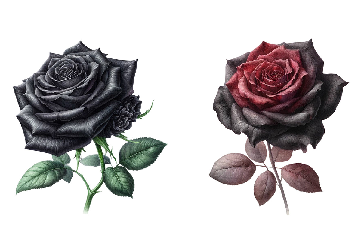 Watercolor black rose Clipart, an Illustration by Designworld (Photo 5 of 5)