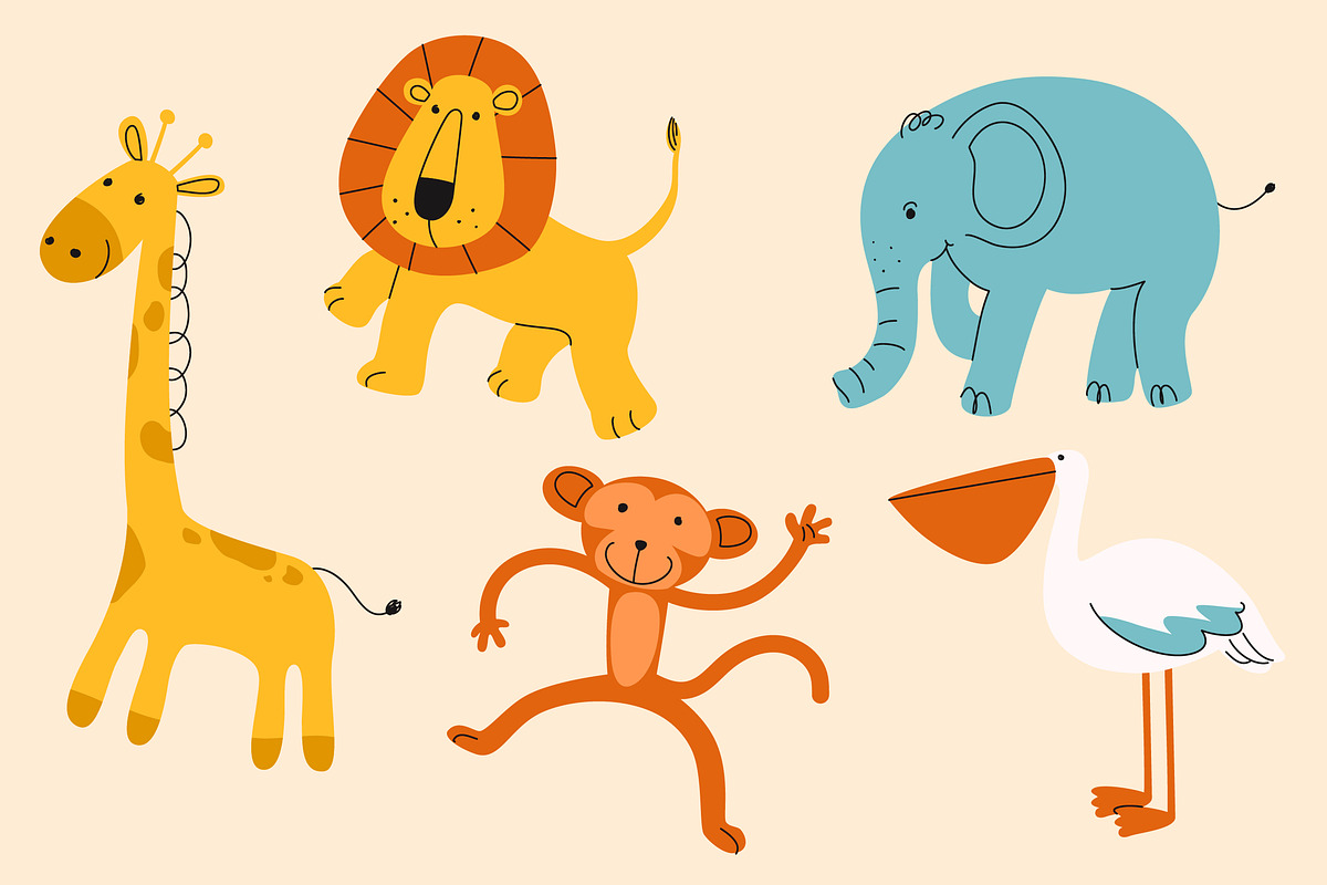 Cream Doodle Zoo Animal Illustration, an Animal Illustration by graphicook