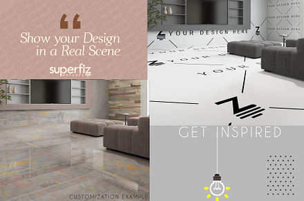 Floor&Wall Living Room Mockup SM257