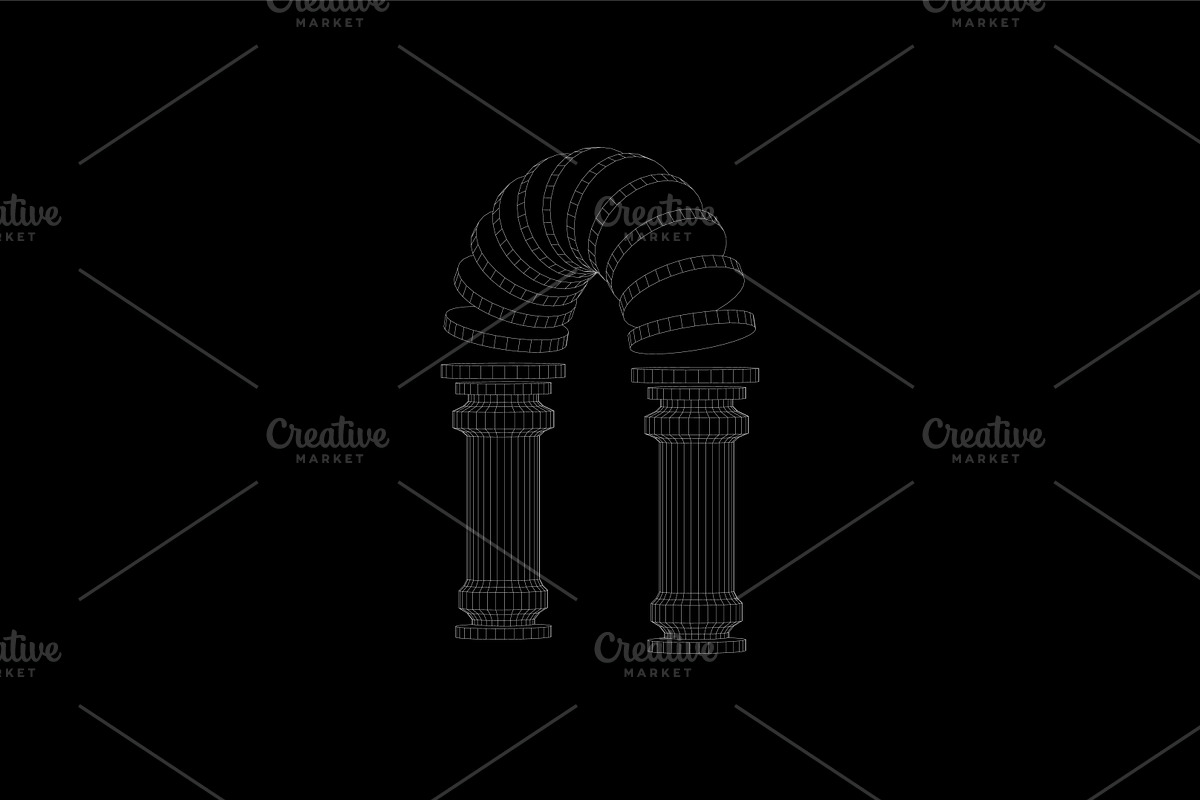 WIREFRAME GEOMETRIC ELEMENTS, an Object Graphic by BonkiStudio (Photo 6 of 11)