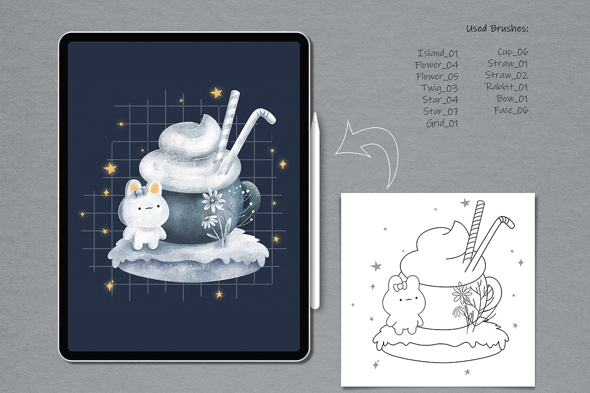Procreate Sketch Kawaii Stamp Brush, a Brush Add-On by MISTstudioDesign (Photo 8 of 10)