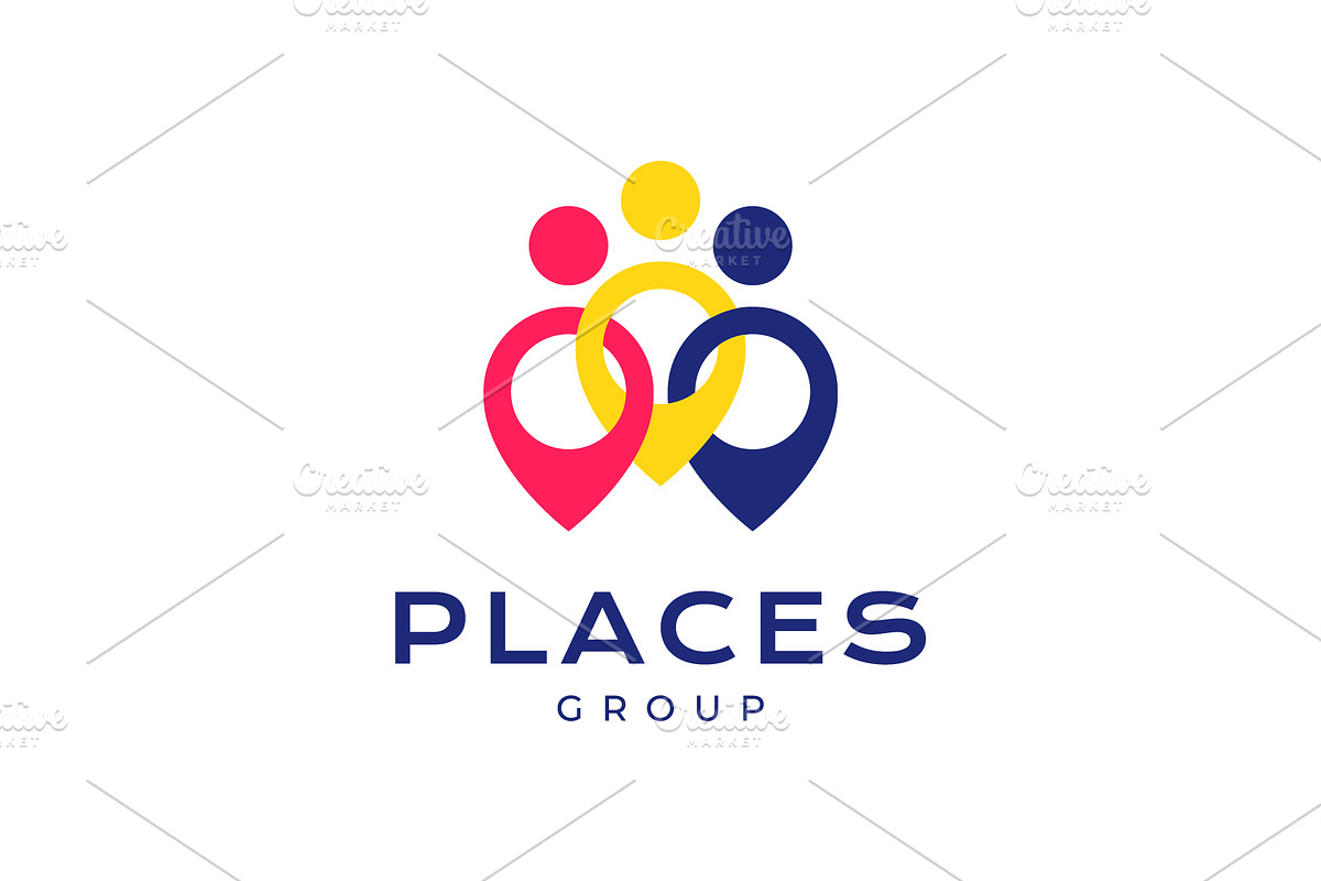 pin place map community team logo, a Branding & Logo Template by devastd