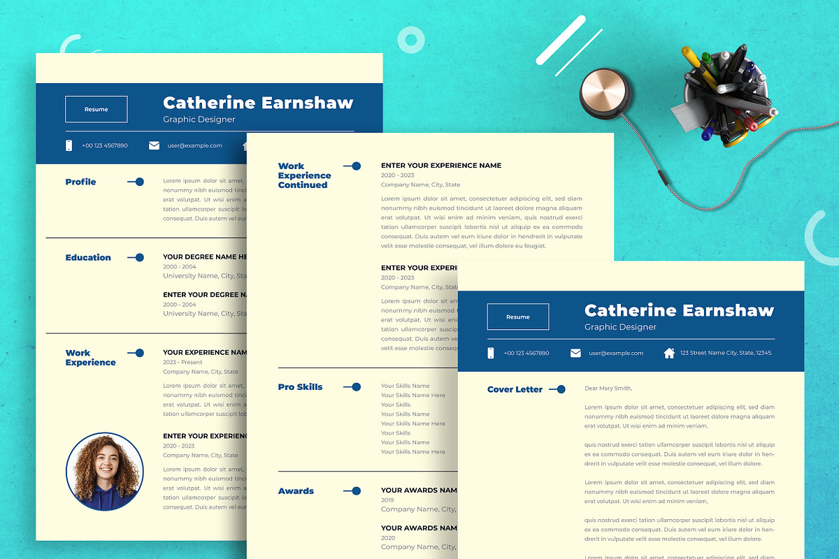 Bold Typography Resume Template preview 4