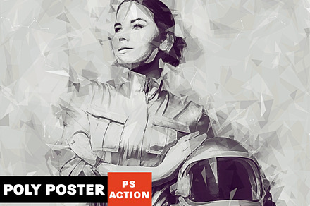 Poly Poster Photoshop Action, an Action Add-On by AB-TheDesigner