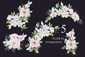 Watercolor Floral XL Clipart Set