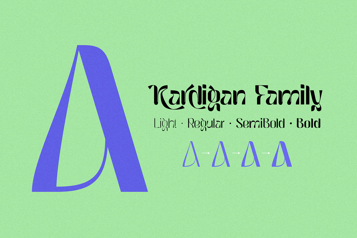Kardigan - Retro Display Font, a Sans Serif Font by Ekahermawan (Photo 3 of 14)