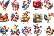 Watercolor Patriotic Chicken PNG, an Illustration by Designking (Thumbnail 2 of 4)