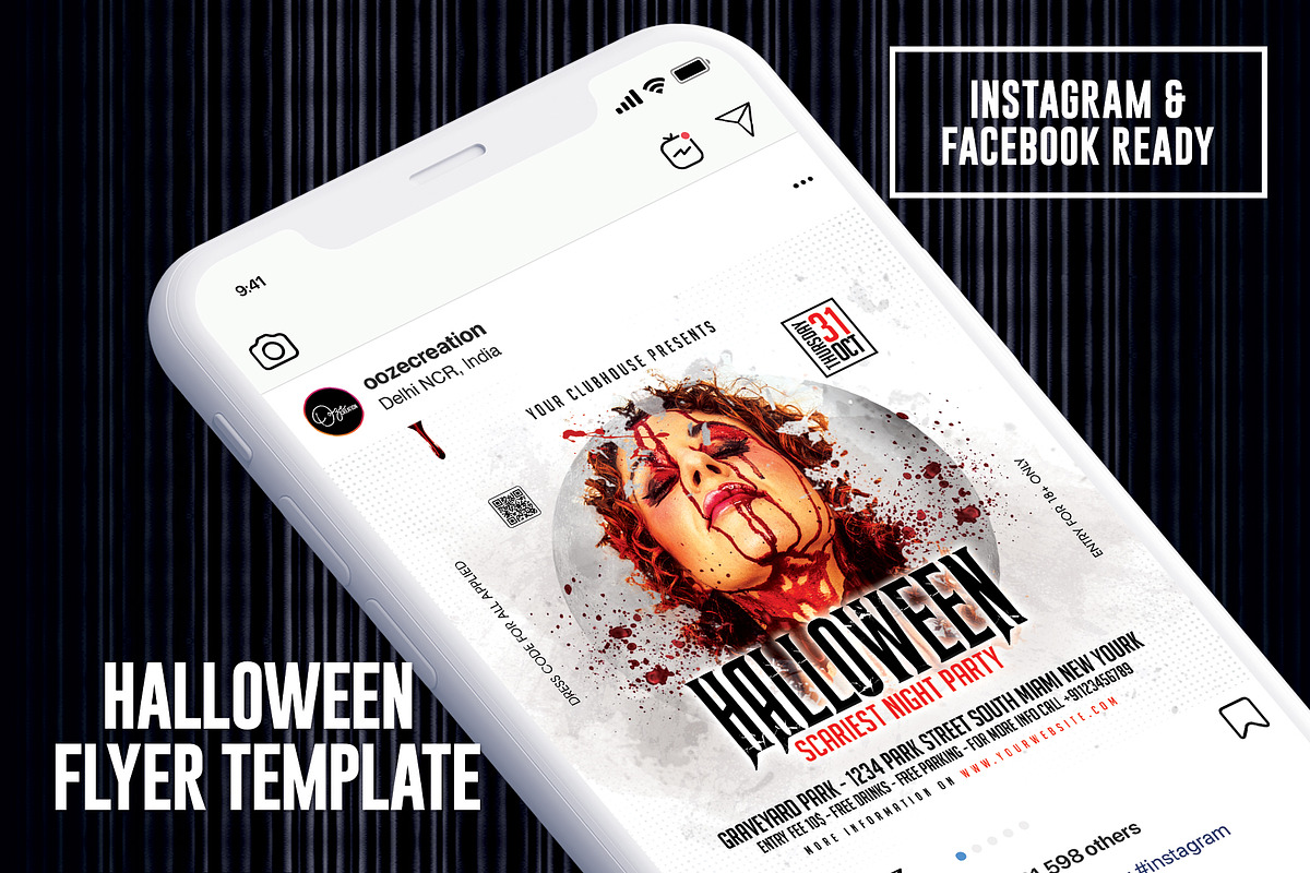 Halloween Flyer Template, a Templates & Theme by MithilaCreation (Photo 4 of 6)