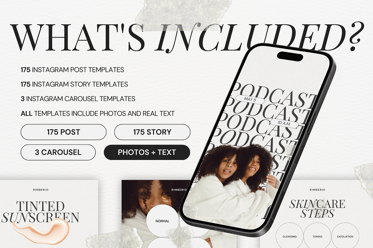 Skin Care Beauty Instagram Templates, a Social Media Template by Aesthetic Design Studio (Photo 5 of 9)