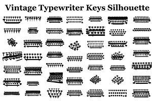 Vintage Typewriter Keys Silhouettes, a Graphic by musafir_fashion