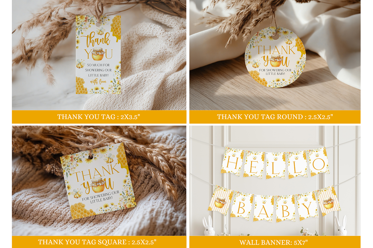 Mommy to Bee Baby Shower Bundle, a Templates & Theme by VeliusCreativeStudio (Photo 4 of 8)