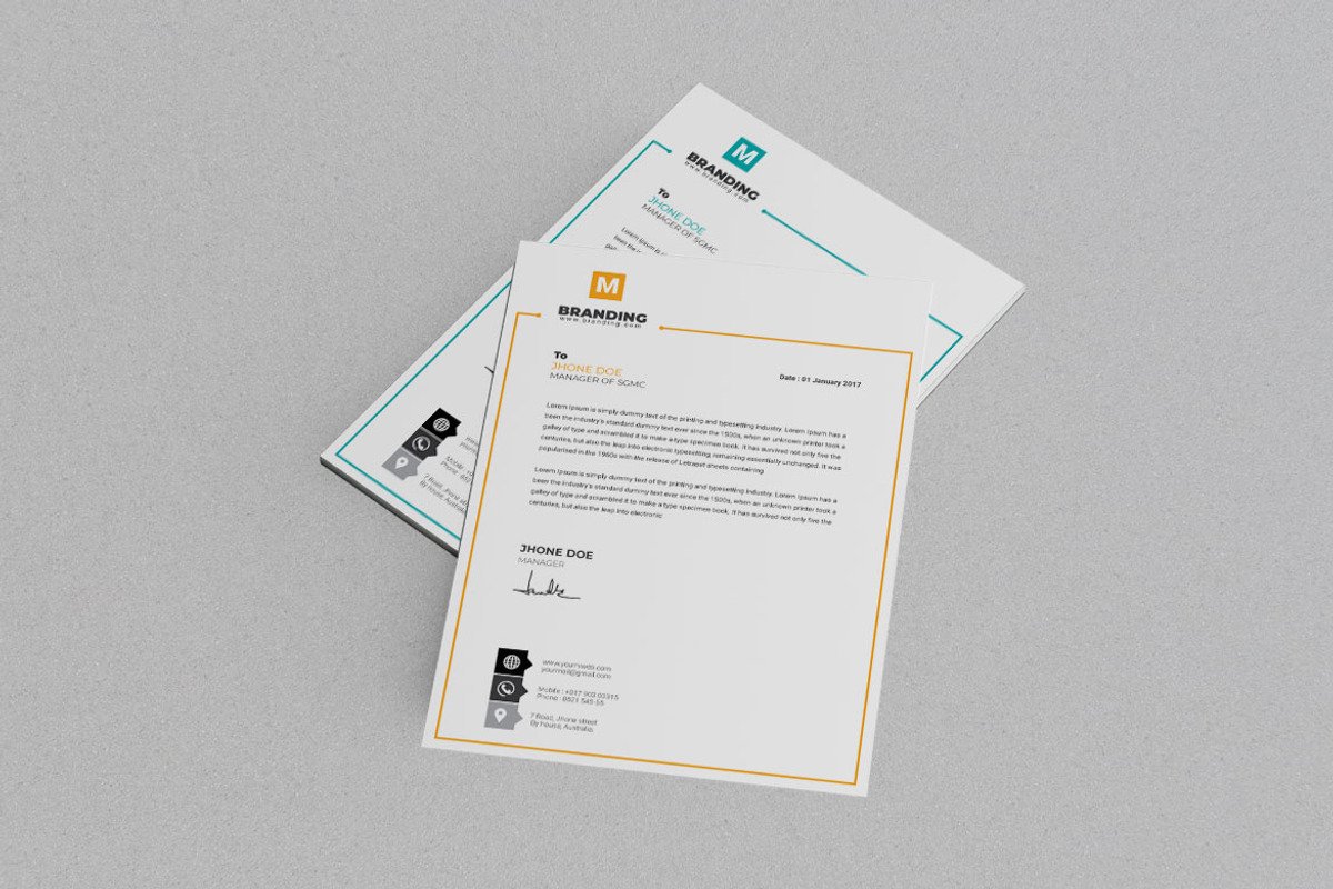 Professional Letterhead Template, a Stationery Template by BrandlyTemplate (Photo 3 of 3)