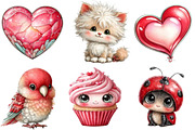 Whimsical Valentine Clipart PNG, a Seasonal Illustration by SVGArt (Thumbnail 4 of 5)