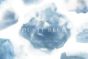 Dusty Blue Watercolor Washes, a Texture Graphic by Kolorata Art