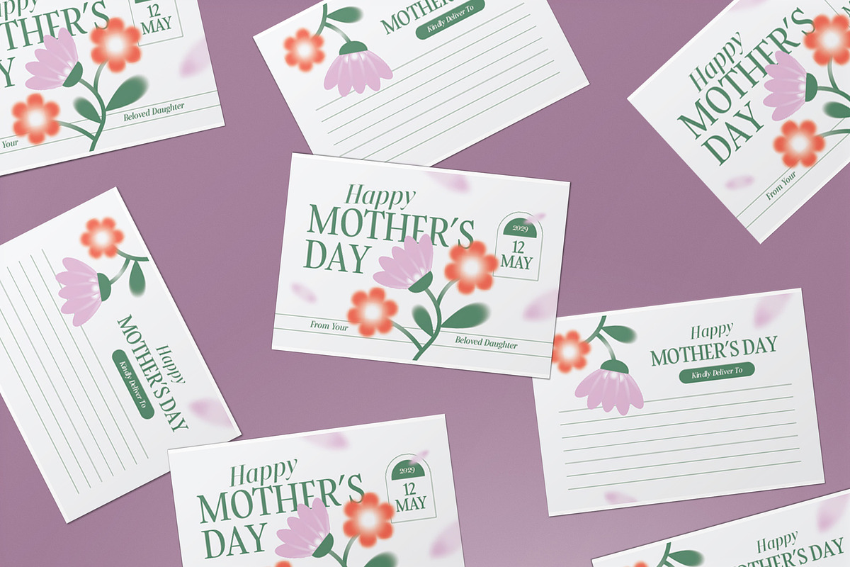 Minimal Modern Mother's Day Card, a Card Template by graphicook (Photo 3 of 3)