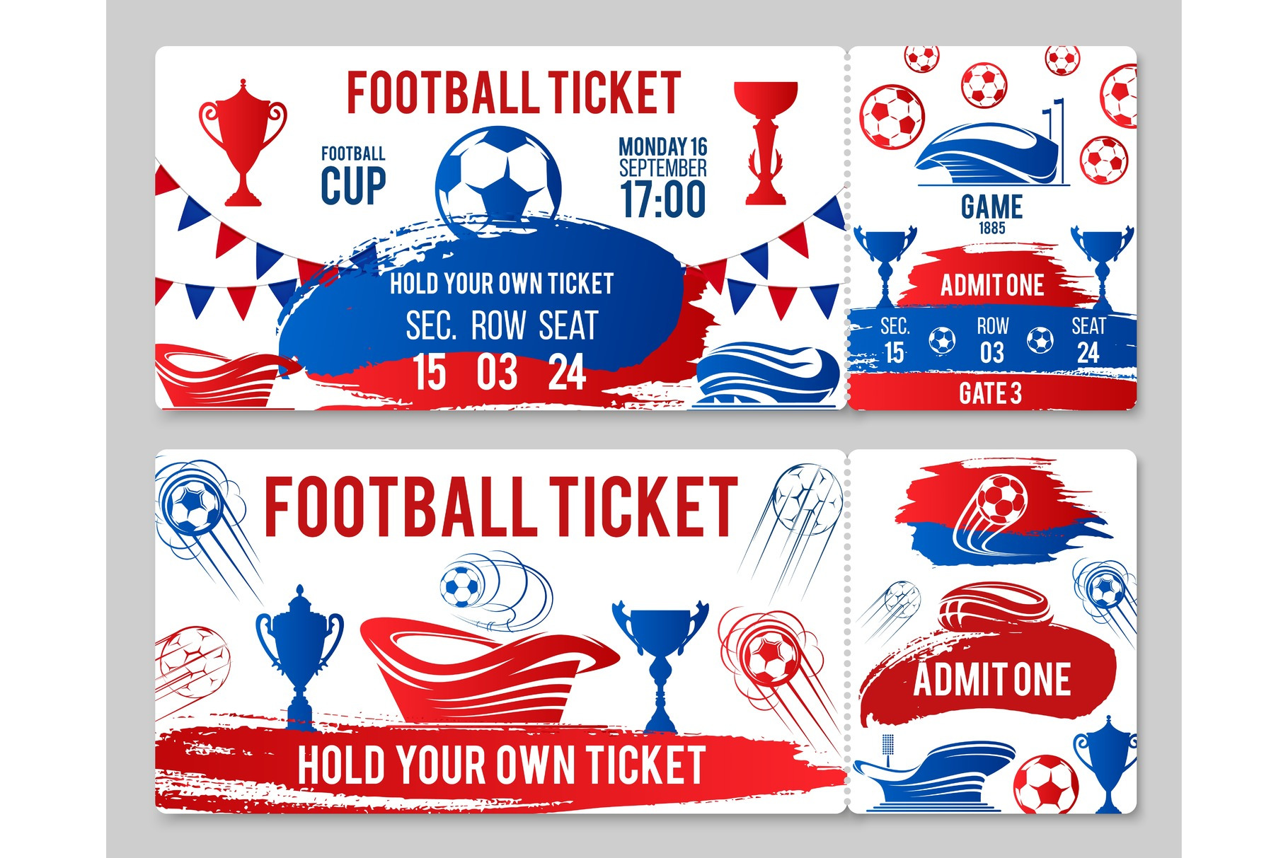 Vector Tickets Of Football Soccer Cup Championship by Vector Tradition  Creative Market