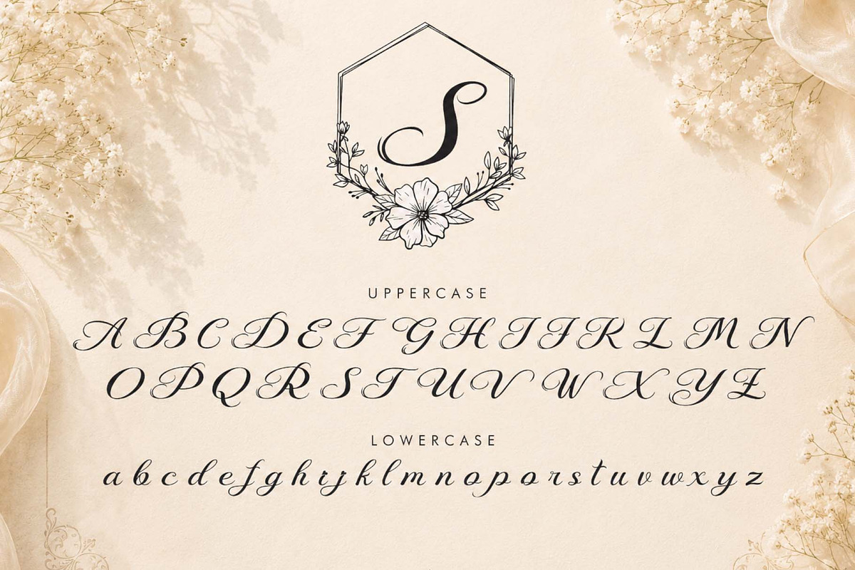 Santhina Flower Monogram, a Handwritten Font by Yoga Letter (Photo 5 of 6)