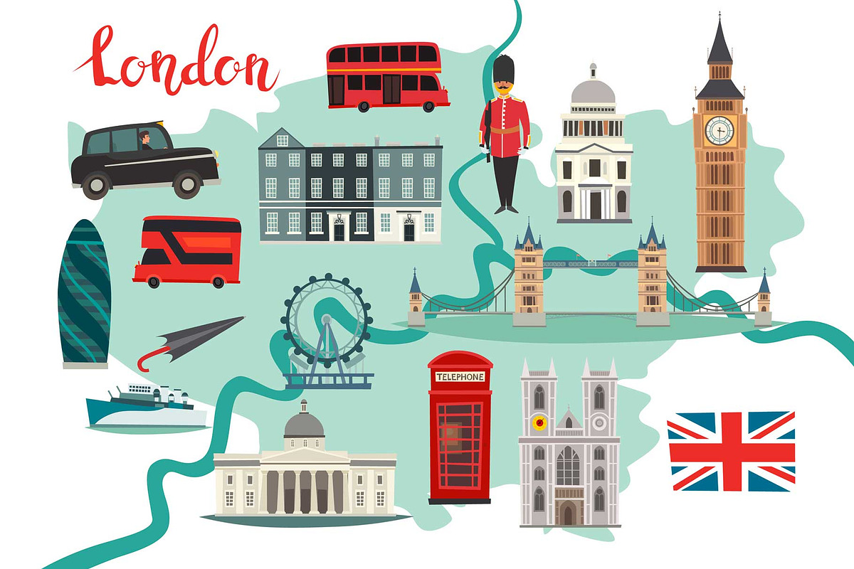 London map and London set art, an Object Graphic by Rimma (Photo 1 of 2)