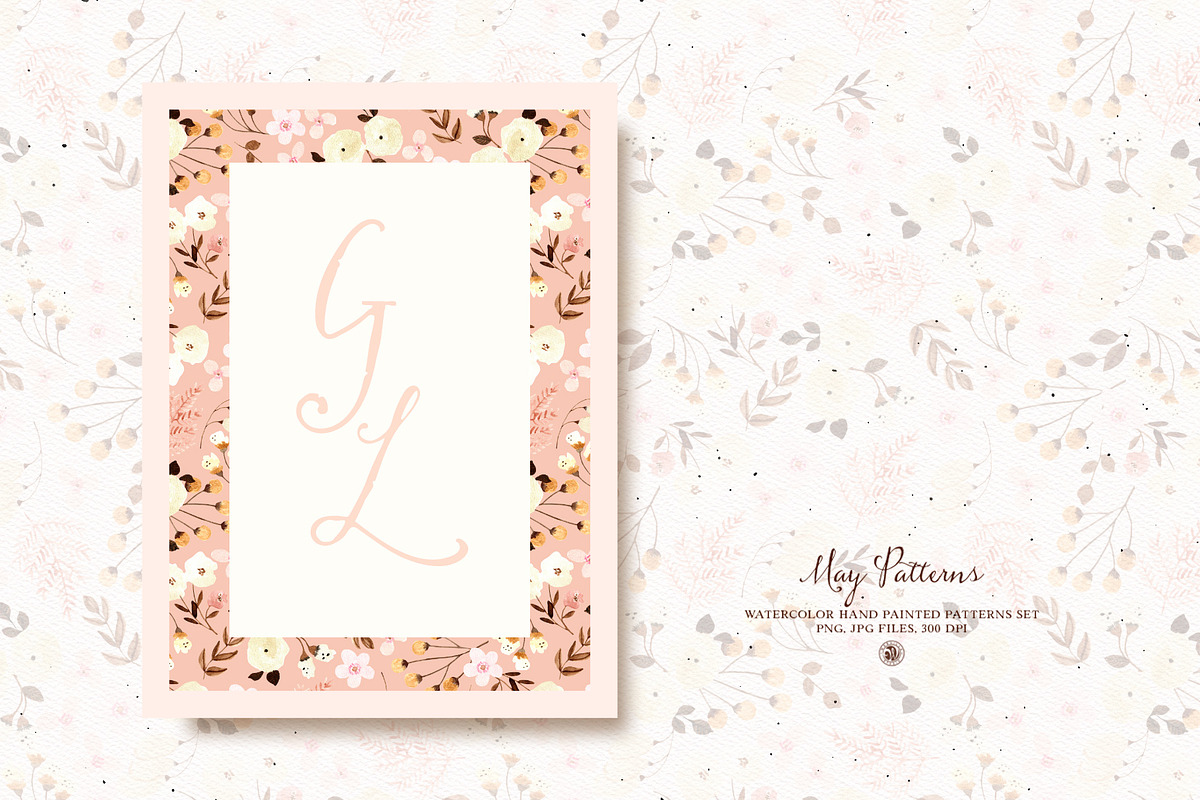 May Patterns - watercolor patterns, a Pattern Graphic by Webvilla Studio