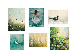 Countryside Charm Series. Poster Set