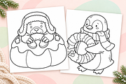 Merry Christmas Coloring Pages #3, a Seasonal Illustration by Inkivelle Studio (Thumbnail 2 of 3)