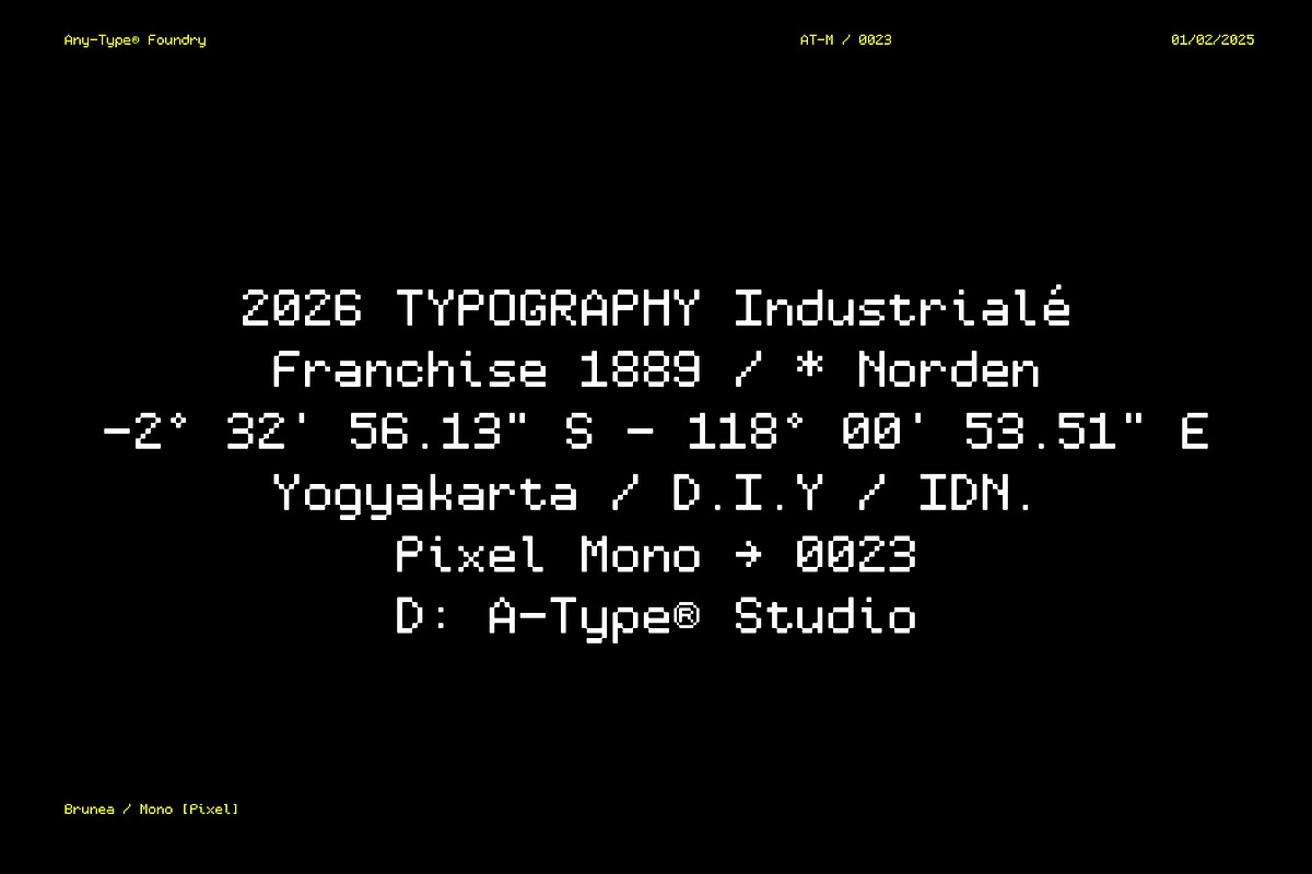 Brunea – Pixel Monospaced Font, a Sans Serif Font by Any-Type® Foundry (Photo 4 of 9)