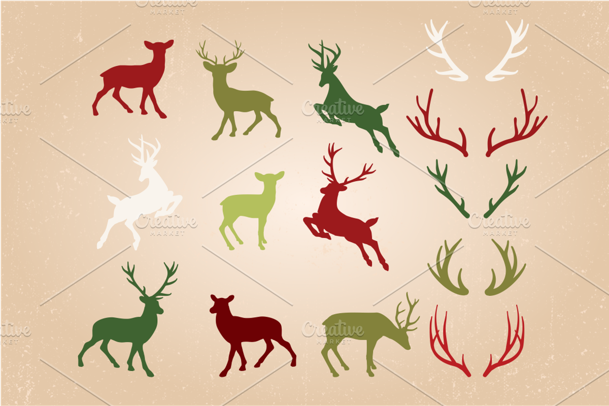 Christmas Deer, Sleigh & Antlers, an Illustration by Kelly Jane Creative (Photo 5 of 5)