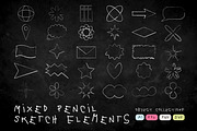 Mixed Pencil Sketch Elements, a Background Graphic by Pitchlook.Studio (Thumbnail 1 of 3)