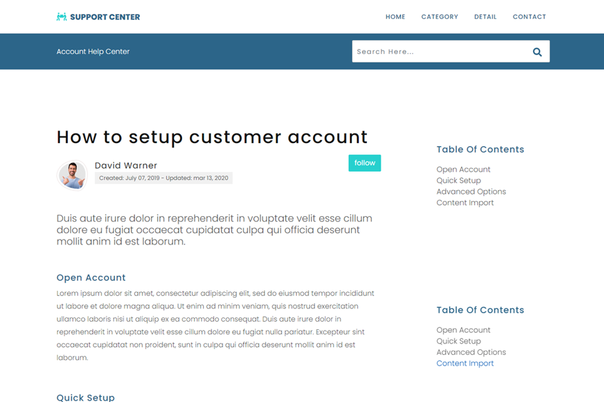 Support Center - Knowledge Base HTML, a HTML Template by Design Collection (Photo 4 of 6)