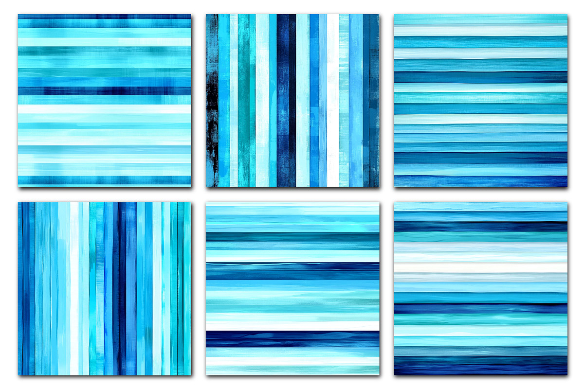 Cool Blue Ombre Stripes Patterns, a Texture Illustration by Dream Creation (Photo 3 of 5)