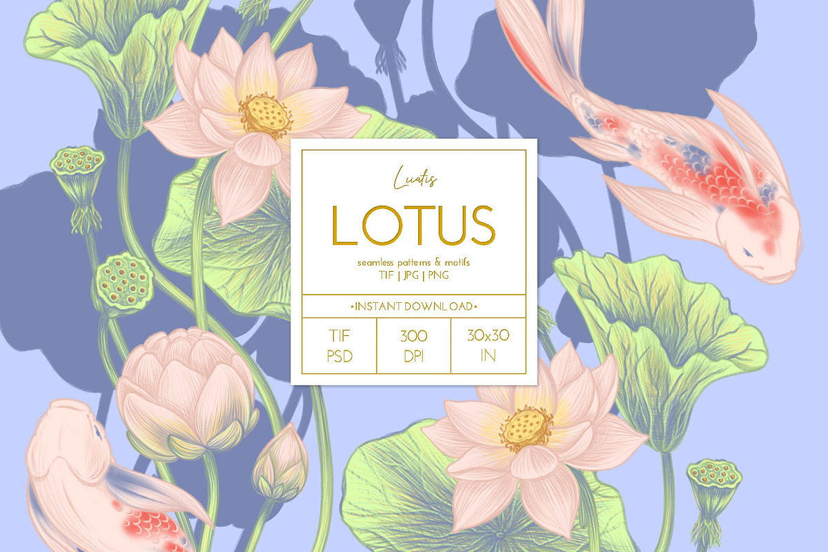 LOTUS- patterns & motifs, a Decorative Illustration by Liiafis (Photo 1 of 17)