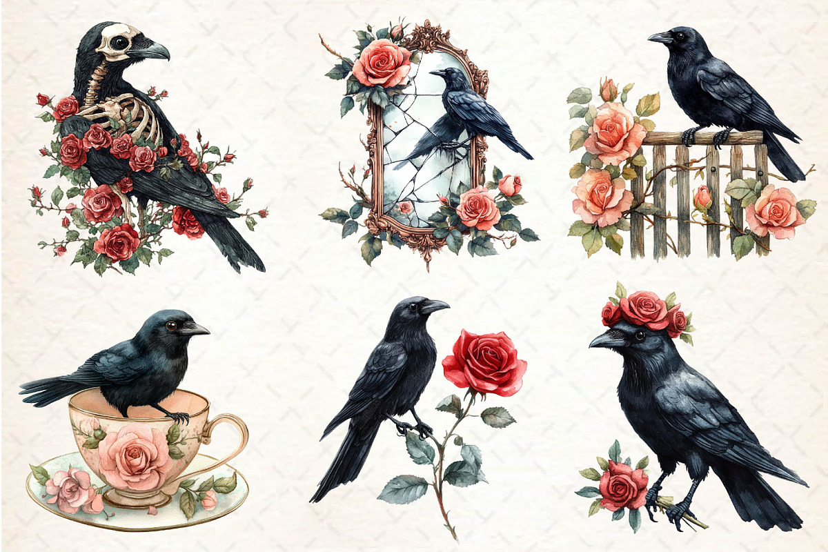 Creepy Crow Clipart, an Illustration by Dream Creation (Photo 2 of 7)