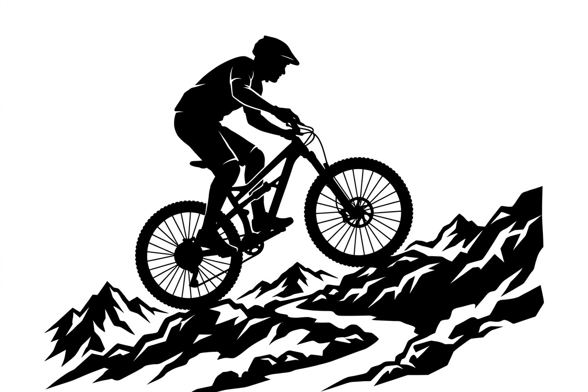 Mountain Biker Silhouette, a Person Illustration by Amazin_art (Photo 9 of 27)