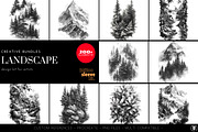 Procreate, landscape design kit, a Brush Add-On by Studio.Valhalla (Thumbnail 1 of 8)