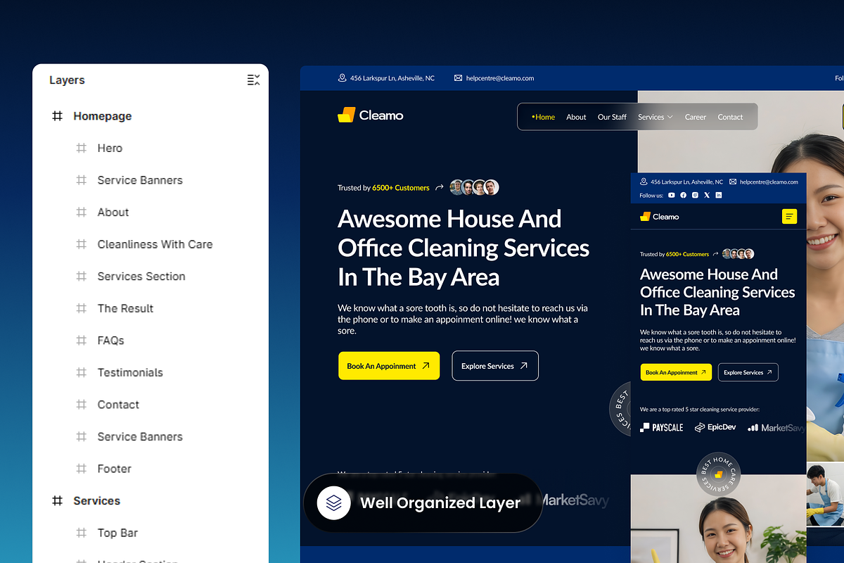 Cleamo - Home Care Service Website, a Landing Page Template by SLAB! Design (Photo 2 of 5)
