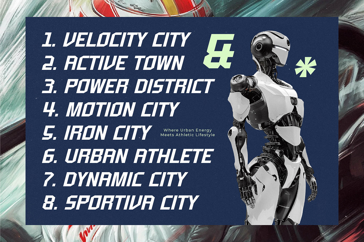 Menscity Futuristic Sporty Sans, a Sans Serif Font by timelesstype.co (Photo 16 of 20)