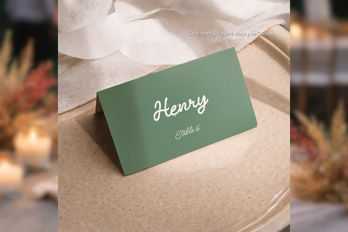 Wedding Place Cards Template bd003, a Card Template by TyphoonStudio (Photo 4 of 9)