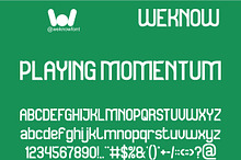 Playing Momentum font