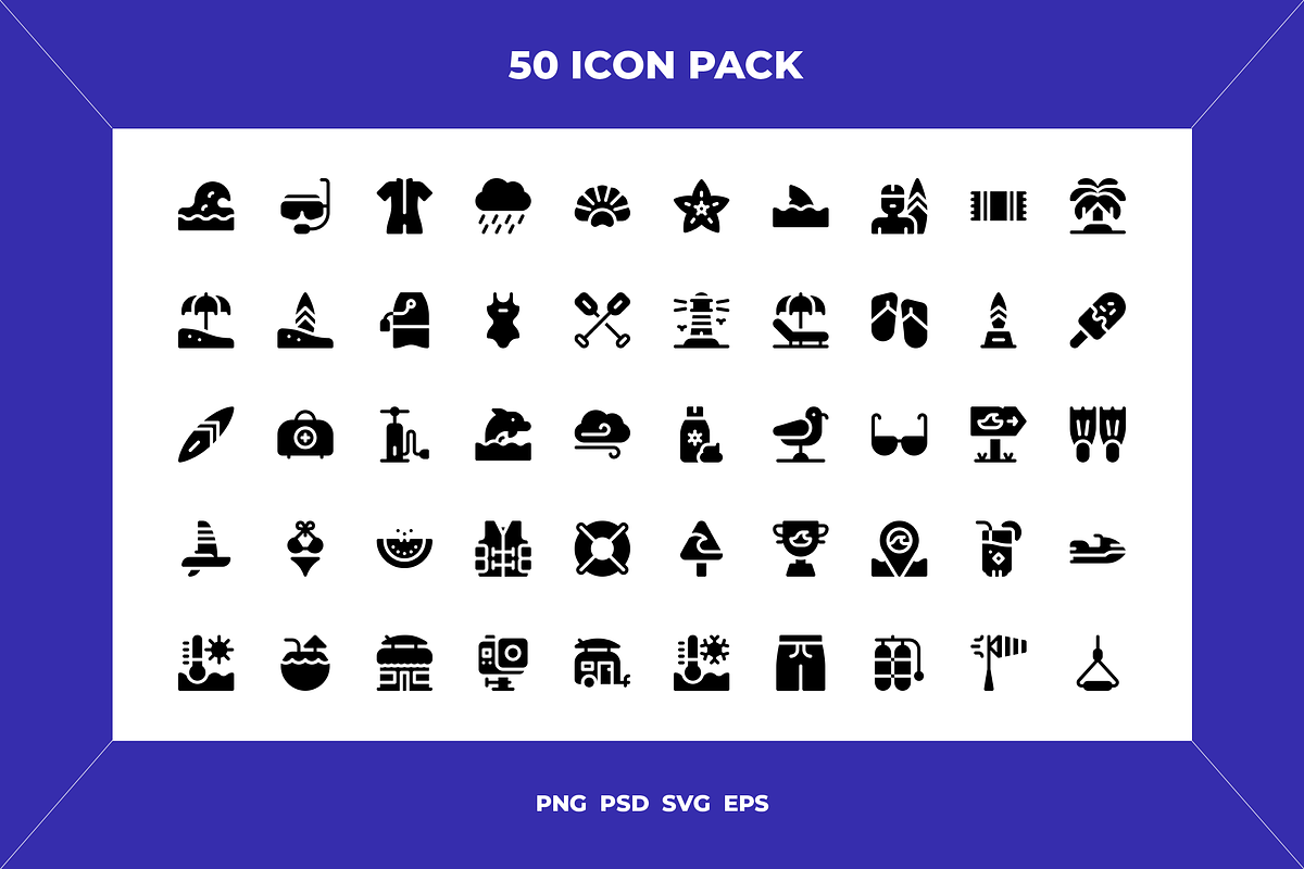 Surfing icons, an Outline Icon by Wencory (Photo 1 of 2)