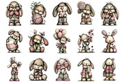 Whimsical Easter Bunny Clipart, an Illustration by OK Design (Thumbnail 3 of 6)