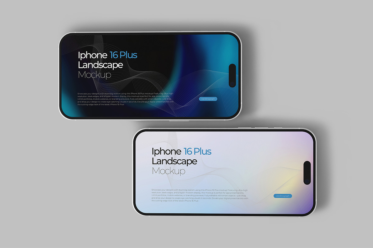 Iphone 16 Plus Landscape Mockup, an iPhone Mockup by VanillineGraph (Photo 3 of 4)