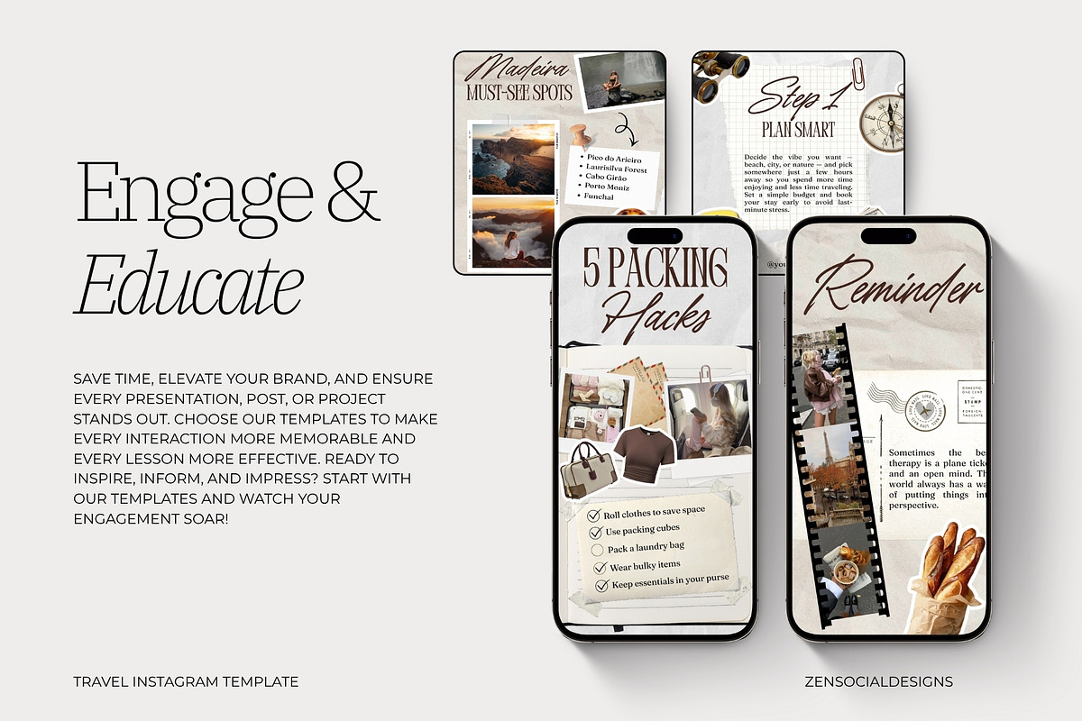 Travel Instagram Template, a Social Media Template by ZenSocialDesigns (Photo 8 of 9)