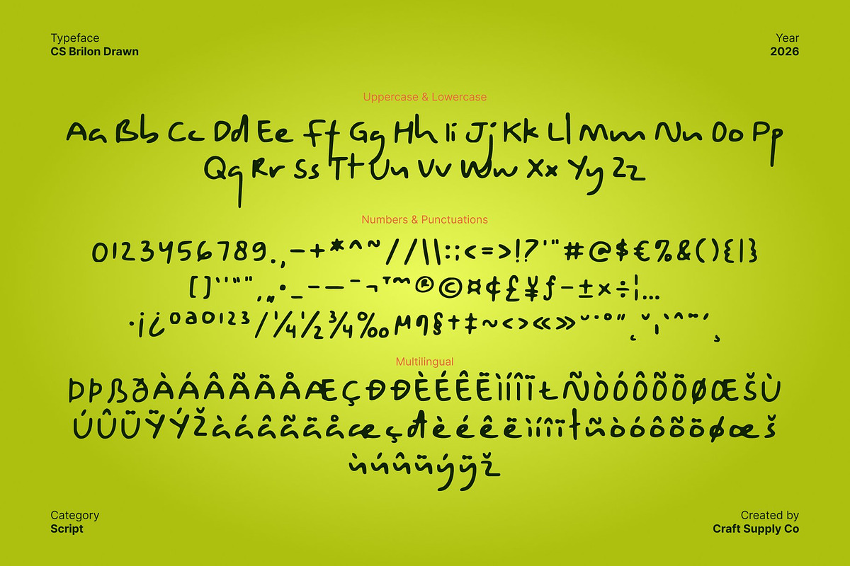 CS Brilon Drawn, a Handwritten Font by Craft Supply Co. (Photo 8 of 8)