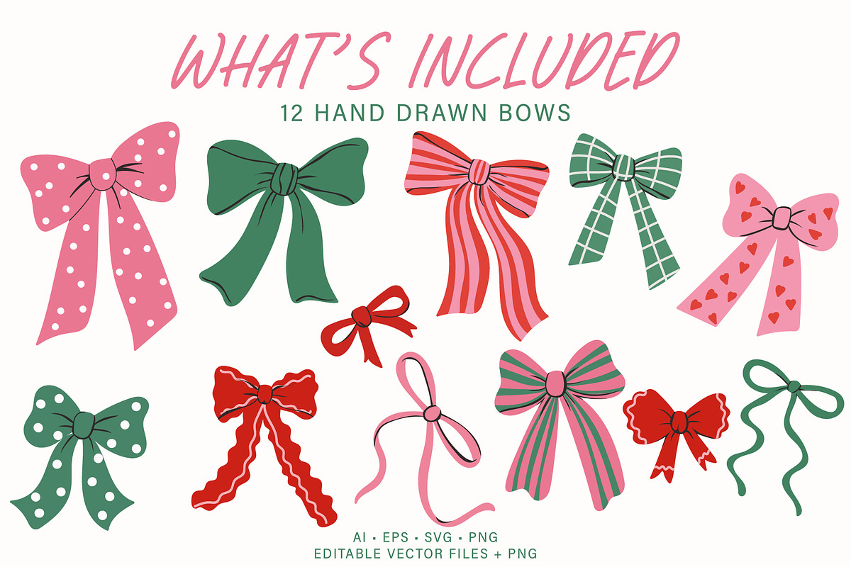 Cute Hand Drawn Bow Clipart, an Object Graphic by OREHOVKA (Photo 2 of 4)
