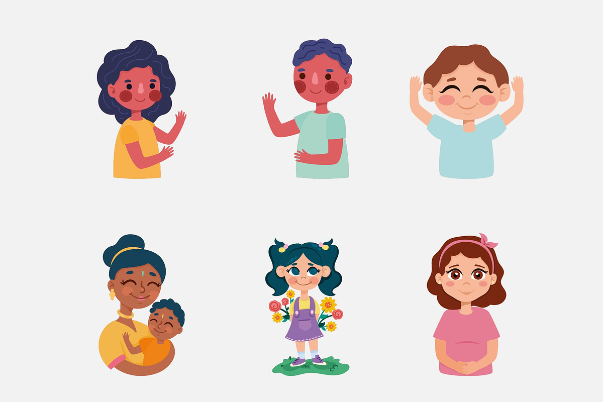 Mothers Day Illustrations Set, a Seasonal Illustration by studiogstock (Photo 3 of 4)