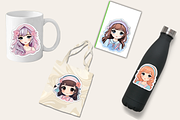 Cute Anime Girl Sticker Clipart, a Person Illustration by Stickera Hub (Thumbnail 7 of 8)