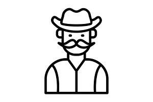 Cowboy Line Icon, an Icon by Pexelpy