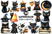 Cute Halloween Black Cats Clipart, an Illustration by Dream Creation (Thumbnail 1 of 6)
