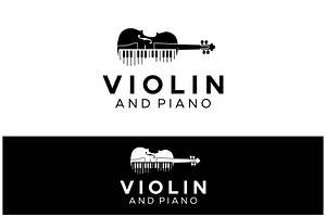 Viola and Piano keys Logo, a Branding & Logo Template by Atlantis X Nurman Arbai